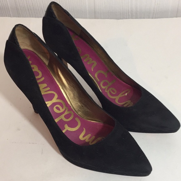 Sam Edelman Shoes - Sam Edelman Celia leather suede black pumps 8.5